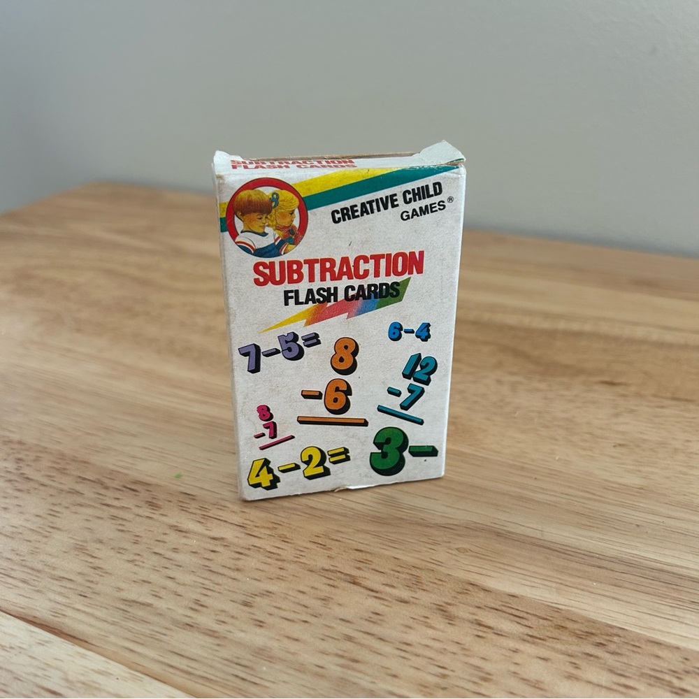 Vintage Double-Sided‎ Subtraction Flash Cards Creative Child Games